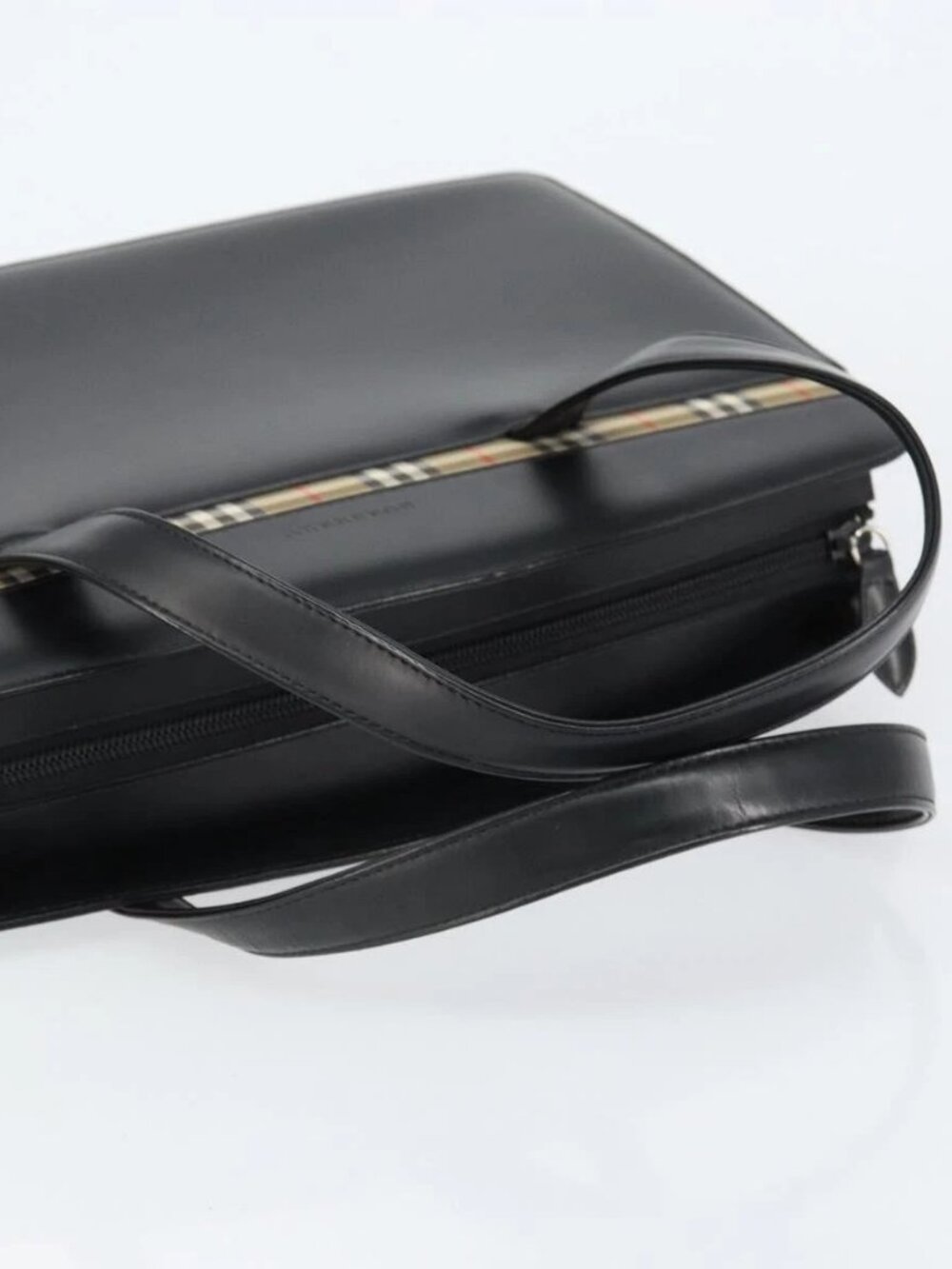 BURBERRY Hand Bag Leather Black Silver Auth 155218 - Picture 8 of 16